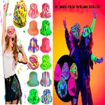 Farklı Desenlerde Plastik Neon Uv Işık Parti Şapkası 1 Adet-1