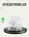 Prizli Yıldız Ay Perde LED Işık Ev ve Organizasyon Dekoru-1