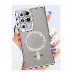 Samsung Galaxy S25 Ultra Kılıf Joke Simli Magneticsafe Kılıf - Pembe-3