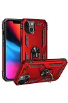 Apple iPhone 14 Plus Kılıf Sofya Yüzüklü Silikon Kapak - Kırmızı-2