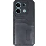 Xiao Red Note 13 Pro 5g Kılıf Sara Kartvizitli Deri Kılıf - Siyah-2