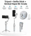3 Eksen Telefon Gimbal Stabilizer Yapay Zeka Takipli Katlanabilir Dahili Dolgu Işıklı Video Sabitley-1