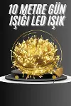 10 Metre Günışığı Led Işık Fişli Dekoratif Sarı Ton Aydınlatma 3 Modlu Led Şerit-2