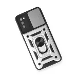 Samsung Galaxy A03s Kılıf Pars Lens Yüzüklü Silikon - Gümüş-3