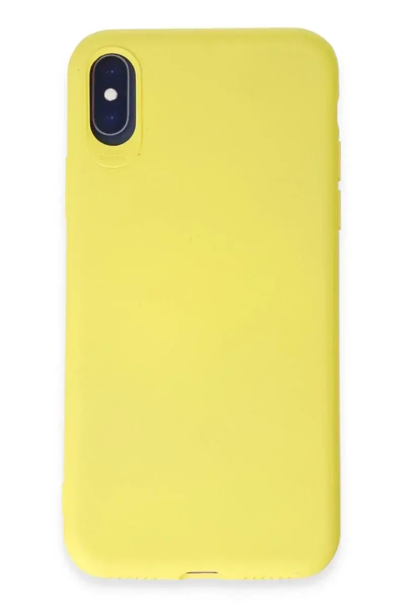 Apple iPhone X Kılıf First Silikon - Sarı