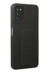 Samsung Galaxy A03S Kılıf Mega Standlı Silikon - Siyah-2