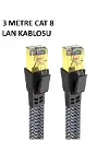 Cat 8 LAN Kablosu –Ethernet Kablosu Örgü Kaplama, Yüksek Hızlı (3 METRE)-1