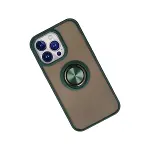 Apple İphone 15 Pro Kılıf Montreal Yüzüklü Silikon Kapak - Yeşil-2