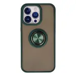 Apple İphone 15 Pro Kılıf Montreal Yüzüklü Silikon Kapak - Yeşil-1