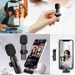 Type C Uyumlu İphone Dönüştürücülü Kablosuz Yaka krofonu Android ve İphone Uyumlu Mini Mikrofon-4