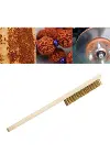 Metal Telli Fırça Ahşap Saplı Pas Kir Sökme Tezleme Fırçası-1