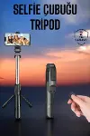 Tripod Kablosuz Bluetooth Bağlantılı Selfie Çubuğu 360 Derece Dönebilen-2
