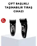 Kablosuz Tıraş Makinesi Çift Başlıklı Kuru Tıraş Folyo Başlık Şarj Göstergeli-1
