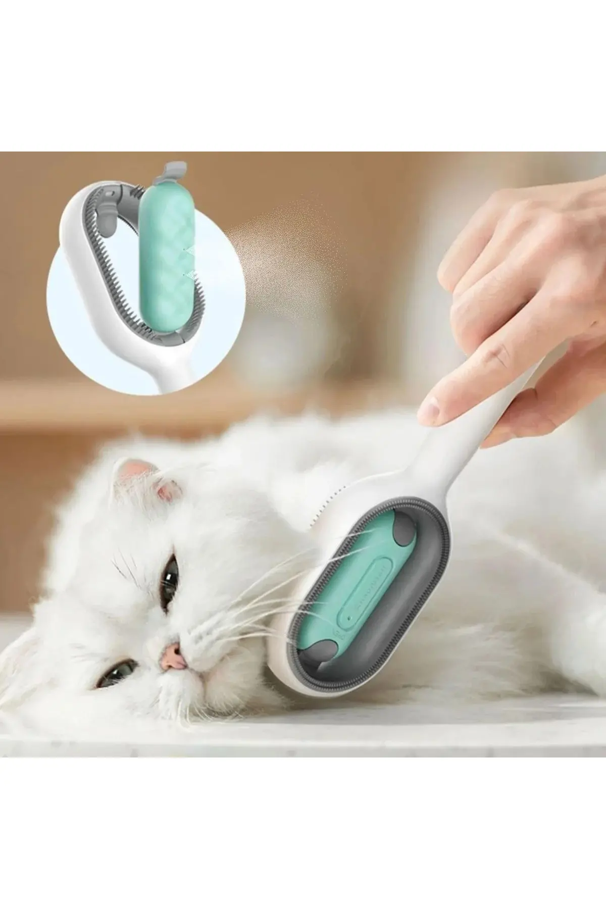 Su Hazneli Kedi ve Köpek Tüyü Toplamama Fırçası Su Hazneli Pet Tarağı