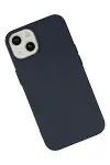 Apple iPhone 14 Kılıf Nano içi Kadife Silikon - Lacivert-3