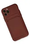 Apple iPhone 11 Pro Kılıf Kelvin Kartvizitli Silikon - Bordo-3