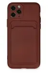 Apple iPhone 11 Pro Kılıf Kelvin Kartvizitli Silikon - Bordo-1