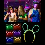 Glow Taç Fosforlu Taç Karışık Renk 12 Adet-2