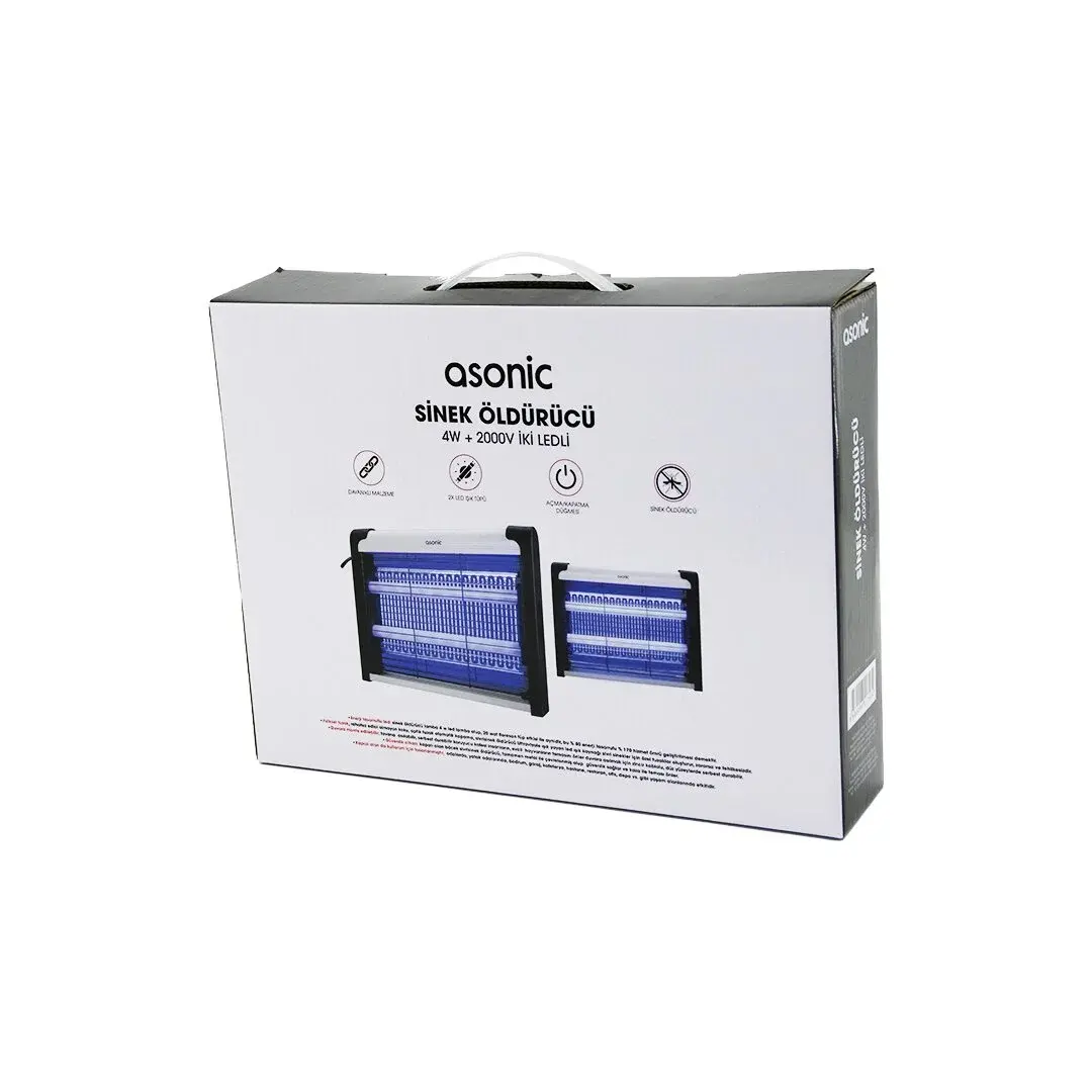 2 Ledli Sinek Öldürücü Cız Makine 4W - 2000V 30M2 Etkinlik Alanı AS-A28