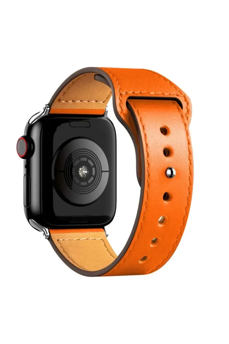 Apple Watch 42mm KR415 Luaz Deri Kordon - Turuncu