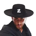 Z Logolu Yetişkin Boy Bağcıklı Zorro Şapkası-1