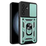 Samsung Galaxy A57 5g Pars Lens Yüzüklü Silikon - Yeşil-1