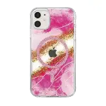 Onegif Apple İphone 11 Lotus Simli Magsafe Kapak - Pembe-3