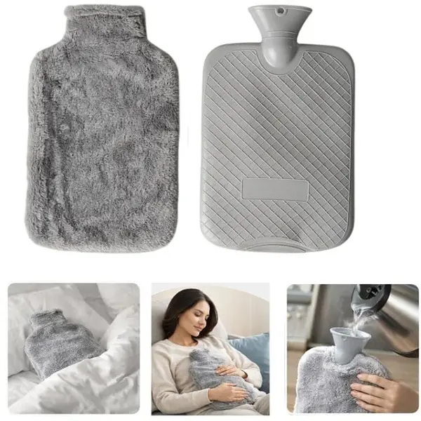 SN-29909 Peluş Kılıflı Yumuşak Dokulu 30 Cm 2000 Ml Kapasiteli Sıcak Su Torbası