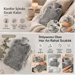 SN-29909 Peluş Kılıflı Yumuşak Dokulu 30 Cm 2000 Ml Kapasiteli Sıcak Su Torbası-2