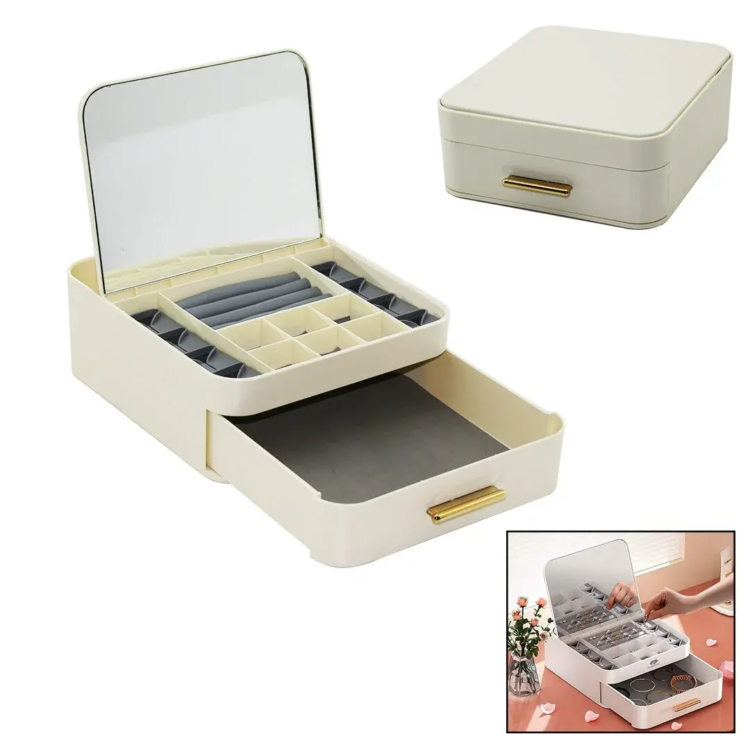 ÇEK-BIRAK=AÇ-KAPA20X22 - Y:8.5CMAYNALI Takı Organizer ÇEKMECE+1 KAT-10 Bölme