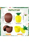Ananas Hindistan Cevizi Tasarımlı Pipetli Bardak Seti (6 Adet)-2