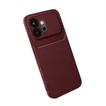Huawei Honor 600 Auto Focus Karbon Kapak - Bordo-2