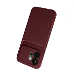Huawei Honor 600 Auto Focus Karbon Kapak - Bordo-3