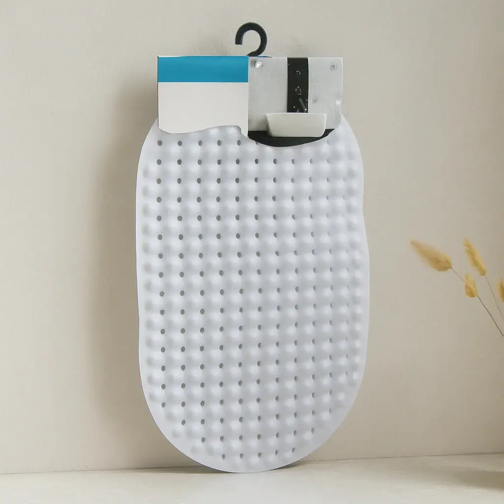 Oval Kaydırmaz Banyo Paspası 63 Vantuzlu Plastik 34x65 cm