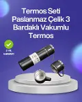 Isıyı Uzun Süre Koruyan 500 ml Termos Seti | Çelik Gövde, 2 Bardaklı, Hediye Kutulu-1