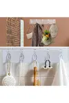 5'li Güçlü Yapışkanlı Şeffaf Duvar Askısı Banyo Mutfak Düzenleyici Pratik Askılık-3