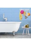 5'li Güçlü Yapışkanlı Şeffaf Duvar Askısı Banyo Mutfak Düzenleyici Pratik Askılık-5
