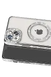 Apple iPhone 14 Kılıf Joke Simli Magneticsafe Kılıf - Gümüş-2