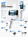 3 Eksen Telefon Sabitleyici Canlı Yayın Vlog Mobil Video Çeki İçin Profesyonel Gimbal-1