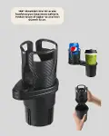 Çiftli Araba Bardak Tutucu Karbon Fiber Görünümlü 360° Ayarlı-2