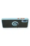 Samsung Galaxy A02 Kılıf Montreal Yüzüklü Silikon Kapak - Buz Mavi-3