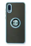 Samsung Galaxy A02 Kılıf Montreal Yüzüklü Silikon Kapak - Buz Mavi-1