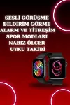 Akıllı Saat Arama Görüşme Bildirim Görme Uyku ve Sağlık Takibi Nabız Ölçer 3 Kordon Hediyeli-2