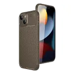 Apple İphone 15 Kılıf Auto Focus Karbon Kapak - Kahverengi-1