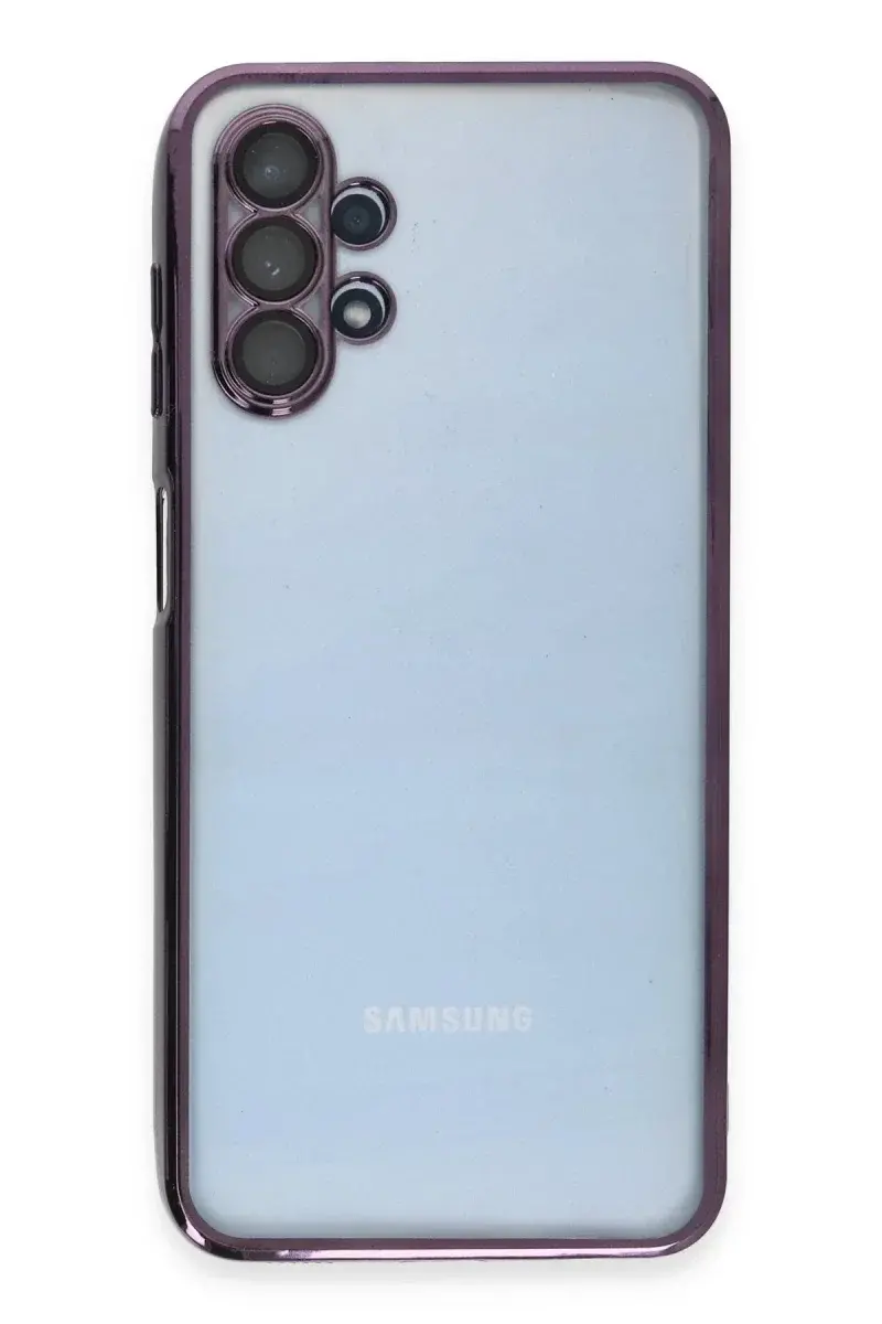 Samsung Galaxy A13 4G Kılıf Razer Lensli Silikon - Mor