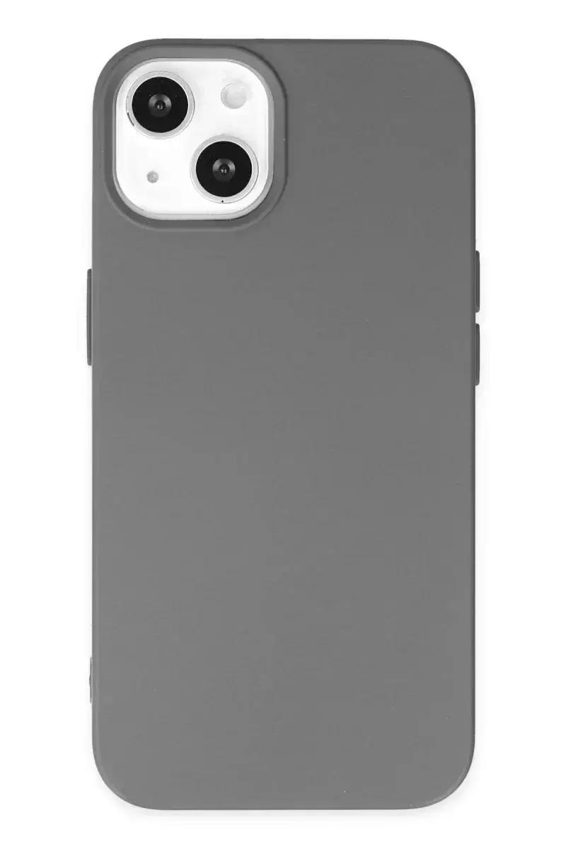 Apple iPhone 14 Kılıf Nano içi Kadife Silikon - Gri