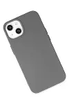 Apple iPhone 14 Kılıf Nano içi Kadife Silikon - Gri-3