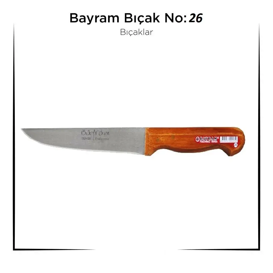 Bursa Bıçağı Bayram Kurban Bıçağı Yemek Bıçağı No: 26