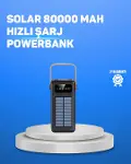 80000 mAh Yüksek Kapasiteli Powerbank Göstergeli Solar Şarj Cihazı-1