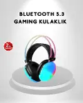 RGB Işıklı Kablosuz Kulaklık Bluetooth 5.3 800mAh Ergonok IPX4 Dayanıklı-1